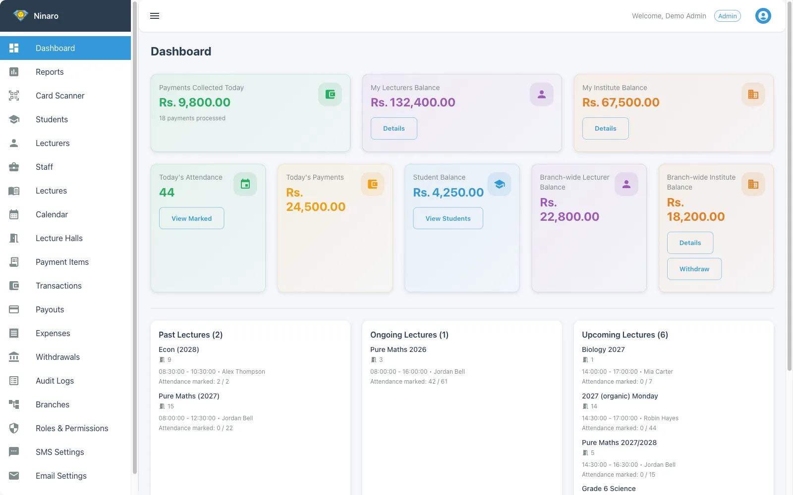 Ninaro Education Platform screenshot